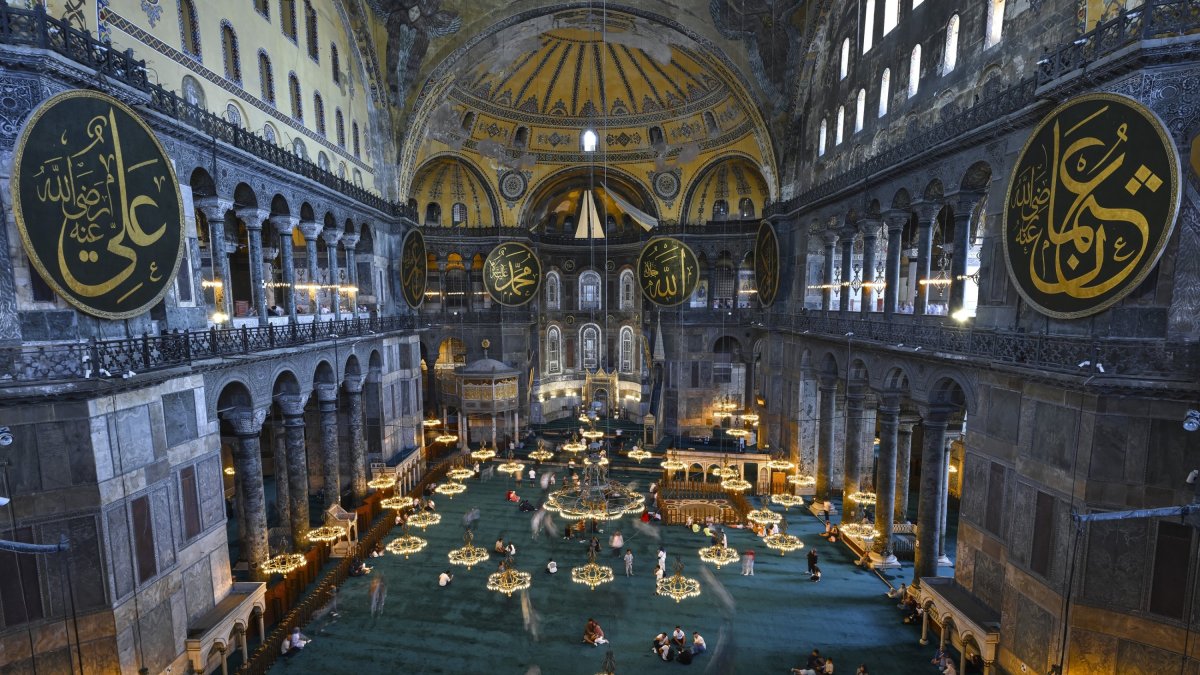 An interior view of Hagia Sophia Grand Mosque, Istanbul, Türkiye, July 23, 2025. (AA Photo)