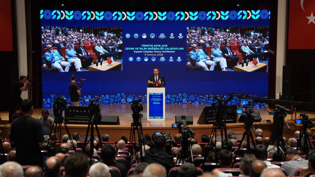 Zero Waste Foundation Chair Samed Ağırbaş speaks at the Kayseri Zero Waste Workshop Results Conference, Kayseri, central Türkiye, July 9, 2026. (Courtesy of Zero Waste Foundation)