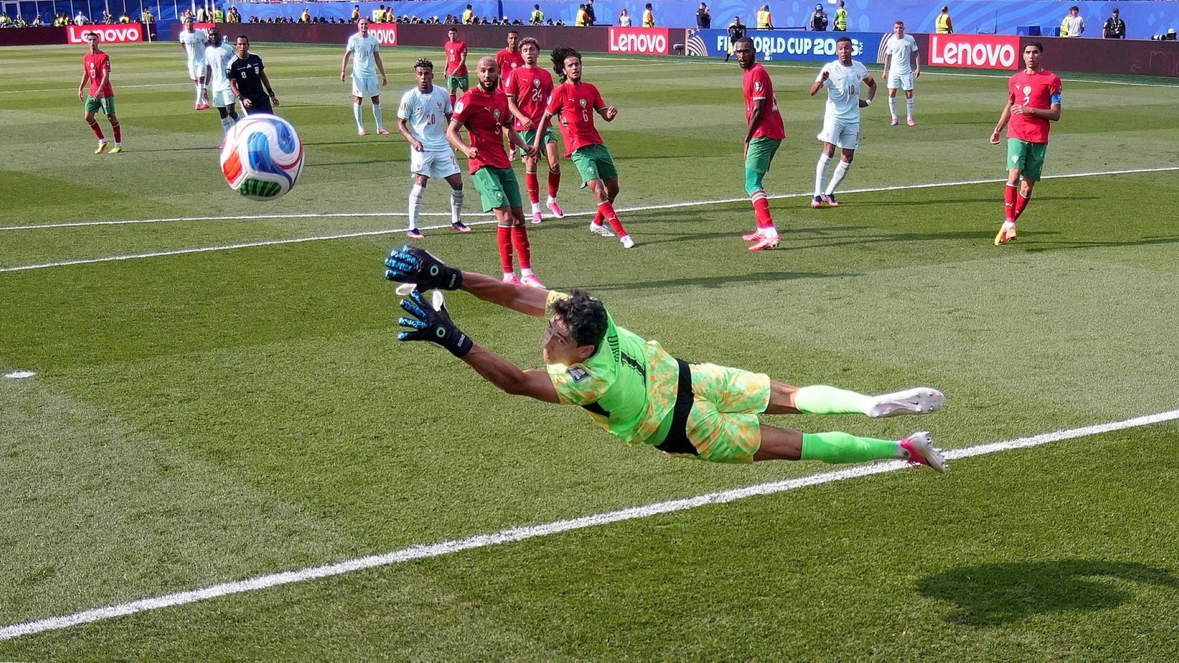 France's Kylian Mbappe scores their first goal past Morocco's Yassine Bounou during the FIFA World Cup 2026 quarterfinal match between France and Morocco at the Boston Stadium, Foxborough, Massachusetts, U.S., July 9, 2026. (Reuters Photo)