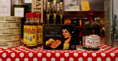 Products of Spanish origin are displayed at a specialty shop in Madrid, Spain, July 8, 2026. (Reuters Photo)