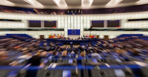 Participants attend a session at the European Parliament, Strasbourg, France, June 15, 2026. (EPA Photo)