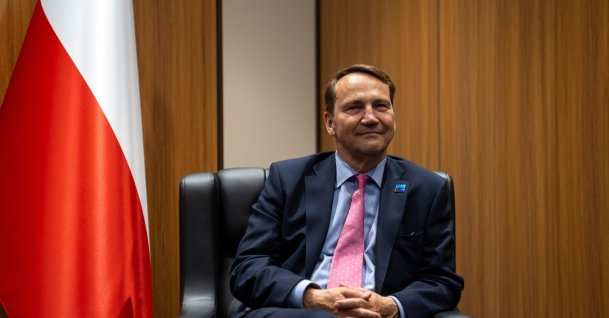 Polish Deputy Prime Minister and Foreign Minister Radoslaw Sikorski poses during an interview, Ankara, Türkiye, July 8, 2026. (AA Photo)