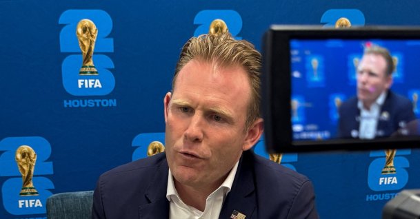 Andrew Giuliani, Executive Director of the White House Task Force for the 2026 FIFA World Cup, speaks during an interview with Reuters at the FIFA Fan Festival Media Center, Houston, U.S., June 20, 2026. (Reuters Photo)