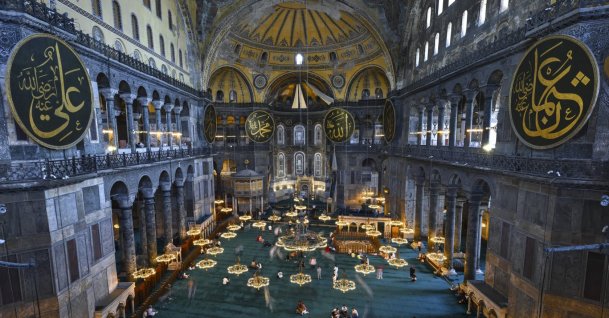An interior view of Hagia Sophia Grand Mosque, Istanbul, Türkiye, July 23, 2025. (AA Photo)