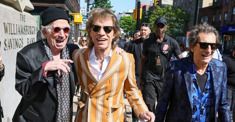 (L-R) Keith Richards, Mick Jagger and Ronnie Wood attend the exclusive launch event of The Rolling Stones new album “Foreign Tongues” at The Weylin, New York, U.S., May 5, 2026. (Getty Images Photo)