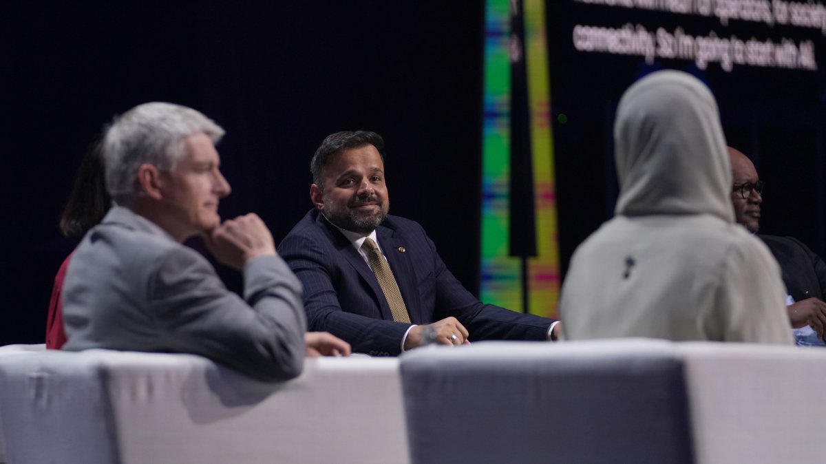 Turkcell CEO Ali Taha Koç (C) attends AI for Good Global Summit, Geneva, Switzerland, July 10, 2026. (AA Photo)