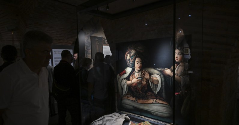 Visitors explore "The Seal of the Heart: The Manuscript Collection and Family Legacy of Reisülküttap Hacı Mustafa Efendi" exhibition, Istanbul, Türkiye, July 8, 2026. (AA Photo)