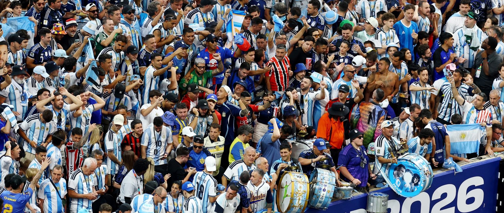 Argentina fans inside the stadium before the 2026 FIFA World Cup Round of 16 match between Argentina and Egypt at Atlanta Stadium, Atlanta, U.S., July 7, 2026. (Reuters Photo)