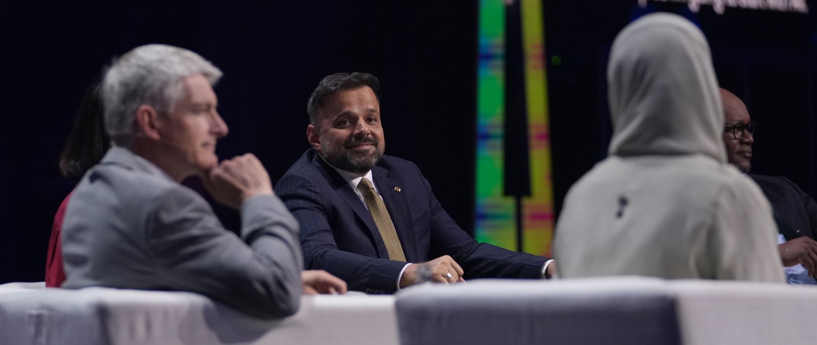 Turkcell CEO Ali Taha Koç (C) attends AI for Good Global Summit, Geneva, Switzerland, July 10, 2026. (AA Photo)