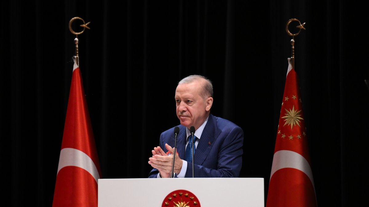 President Recep Tayyip Erdoğan addresses the Military Staff Officer Graduation Ceremony, Istanbul, Türkiye, July 10, 2026. (AA Photo)