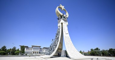 A view of the monument dedicated to those killed during the resistance against the July 15 coup attempt, outside the Presidential Complex, Ankara, Türkiye, July 12, 2026. (AA Photo)
