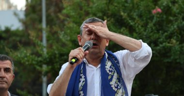 CHP parliamentary group Chair Özgür Özel addresses supporters, Adana, Türkiye, July 11, 2026. (İHA Photo)