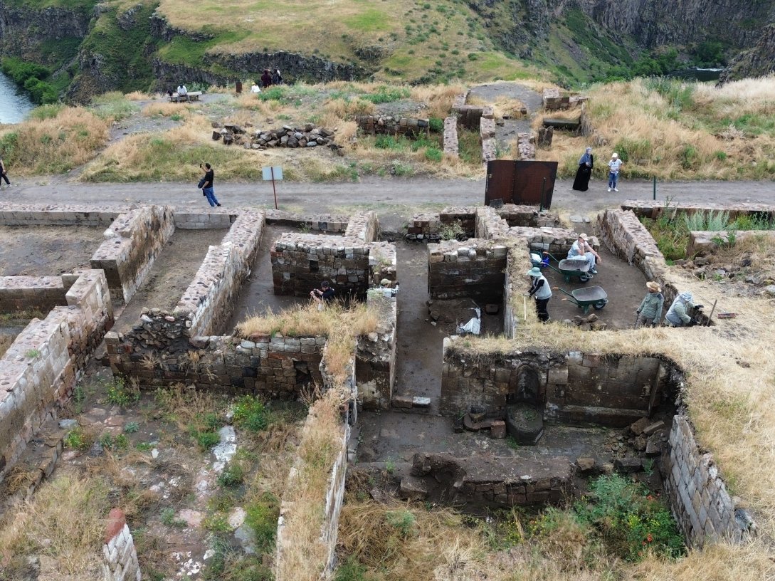 An aerial view of the Ani archaeological site, Kars, eastern Türkiye, July 10, 2026. (İHA Photo)
