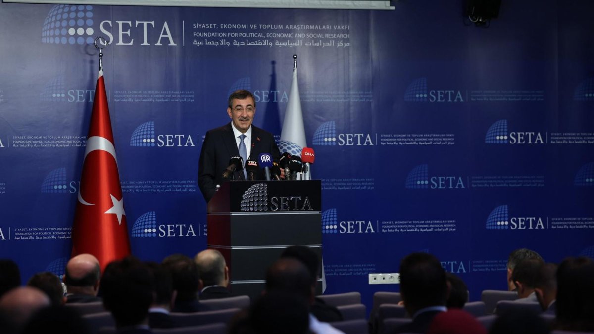 Vice President Cevdet Yılmaz attends the SETA event on the coup attempt, Ankara, Türkiye, July 13, 2026. (DHA Photo)