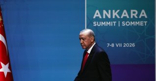 President Recep Tayyip Erdoğan arrives at a press conference during the 2026 NATO Summit in Ankara, Türkiye, July 8, 2026. (EPA Photo)