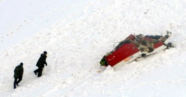 A view of the wreckage of the helicopter carrying politician Muhsin Yazıcıoğlu, Kahramanmaraş, Türkiye, March 30, 2009. (AA Photo)