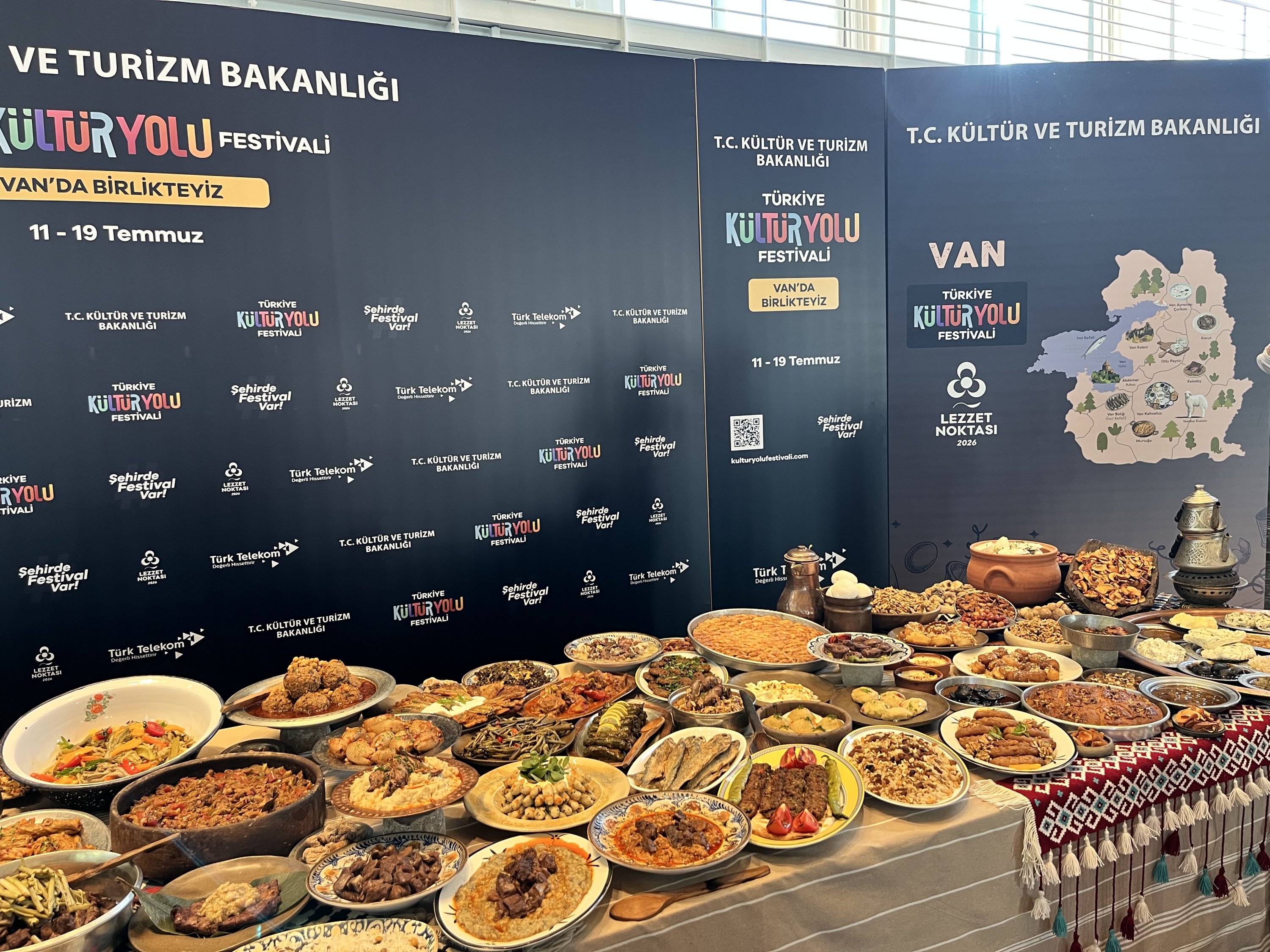 Regional specialties prepared by renowned local chefs highlight Van's rich culinary heritage during the Culture Road Festival, Van, Türkiye, July 11, 2026. (Photo by Duygu Tınmaz)