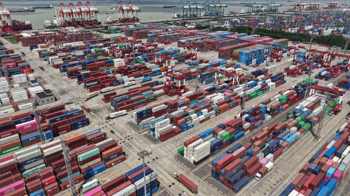 Containers are seen at the port, Shanghai, China, July 14, 2026. (AFP Photo)