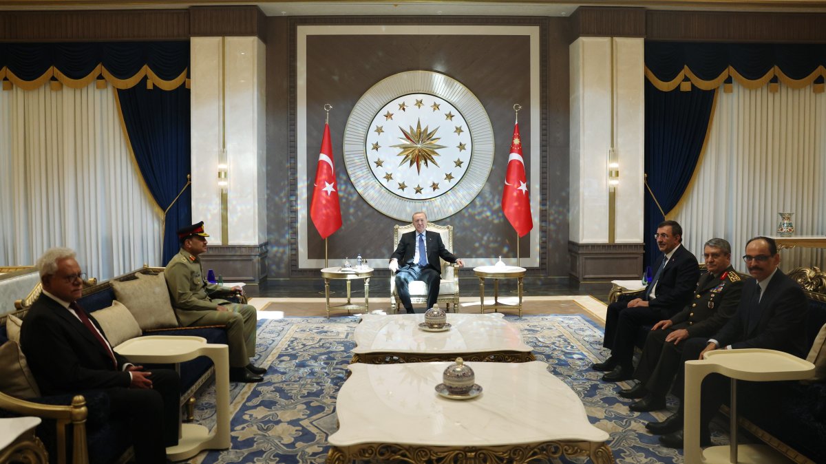 President Recep Tayyip Erdoğan meets Asim Munir (2nd L), Ankara, Türkiye, July 14, 2026. (AA Photo)