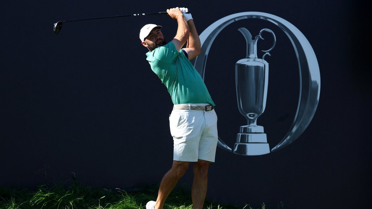 Scottie Scheffler of the U.S. during 154th Open Championship practice at Royal Birkdale Golf Club, Southport, U.K., July 14, 2026. (Reuters Photo)