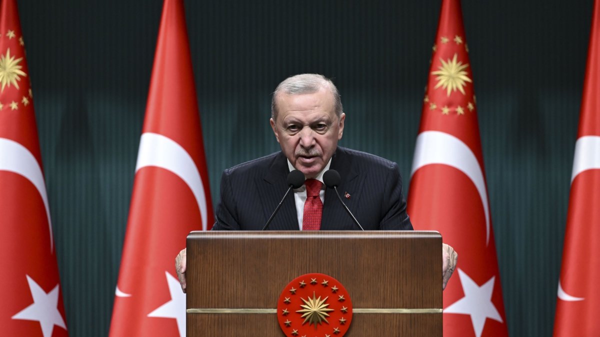 President Recep Tayyip Erdoğan speaks at a news conference after a Cabinet meeting, Ankara, Türkiye, Feb. 23, 2026. (AA File Photo)