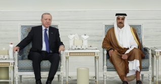 President Recep Tayyip Erdoğan meets with Qatari Emir Sheikh Tamim bin Hamad Al Thani, Doha, Qatar, July 14, 2026. (AA Photo)