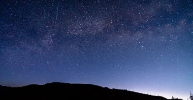 A panoramic view of the milky way galaxy from the DMZ border at Charrate Hill, Panchthar District, Nepal, Feb. 17, 2026. (Getty Images Photo)