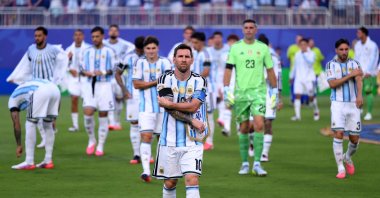 Argentina's Lionel Messi prepares for kick-off before the FIFA World Cup 2026 quarterfinal match against Switzerland at Kansas City Stadium, Kansas City, U.S., July 11, 2026. (AFP Photo)