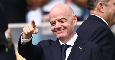 FIFA President Gianni Infantino in the stands before the 2026 FIFA World Cup quarterfinal match between Norway and England at Miami Stadium, Miami Gardens, Florida, U.S., July 11, 2026. (Reuters Photo)