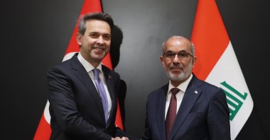 Energy and Natural Resources Minister Alparslan Bayraktar is welcomed by Iraqi Oil Minister ​Basim ⁠Mohammed Khudair, Baghdad, Iraq, July 9, 2026. (AA Photo)
