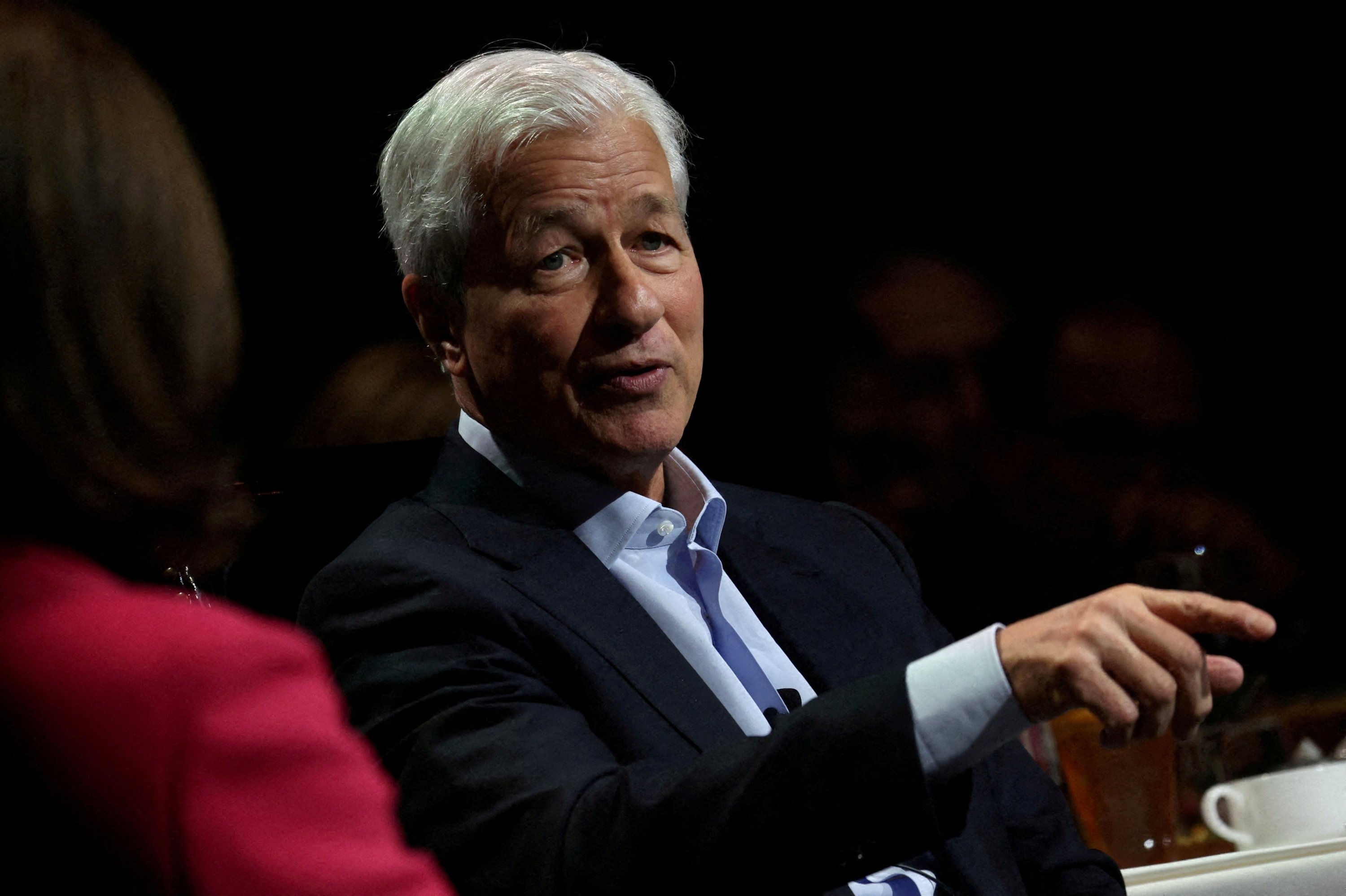 Jamie Dimon, chair and CEO of JPMorgan Chase, speaks to the Economic Club of New York in Manhattan, New York City, U.S., April 23, 2024. (Reuters Photo)