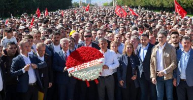 Ousted CHP Chair Özgür Özel visits the mausoleum of the party's founder and Türkiye's first President Mustafa Kemal Atatürk, Ankara, Türkiye, May 30, 2026. (Reuters Photo)