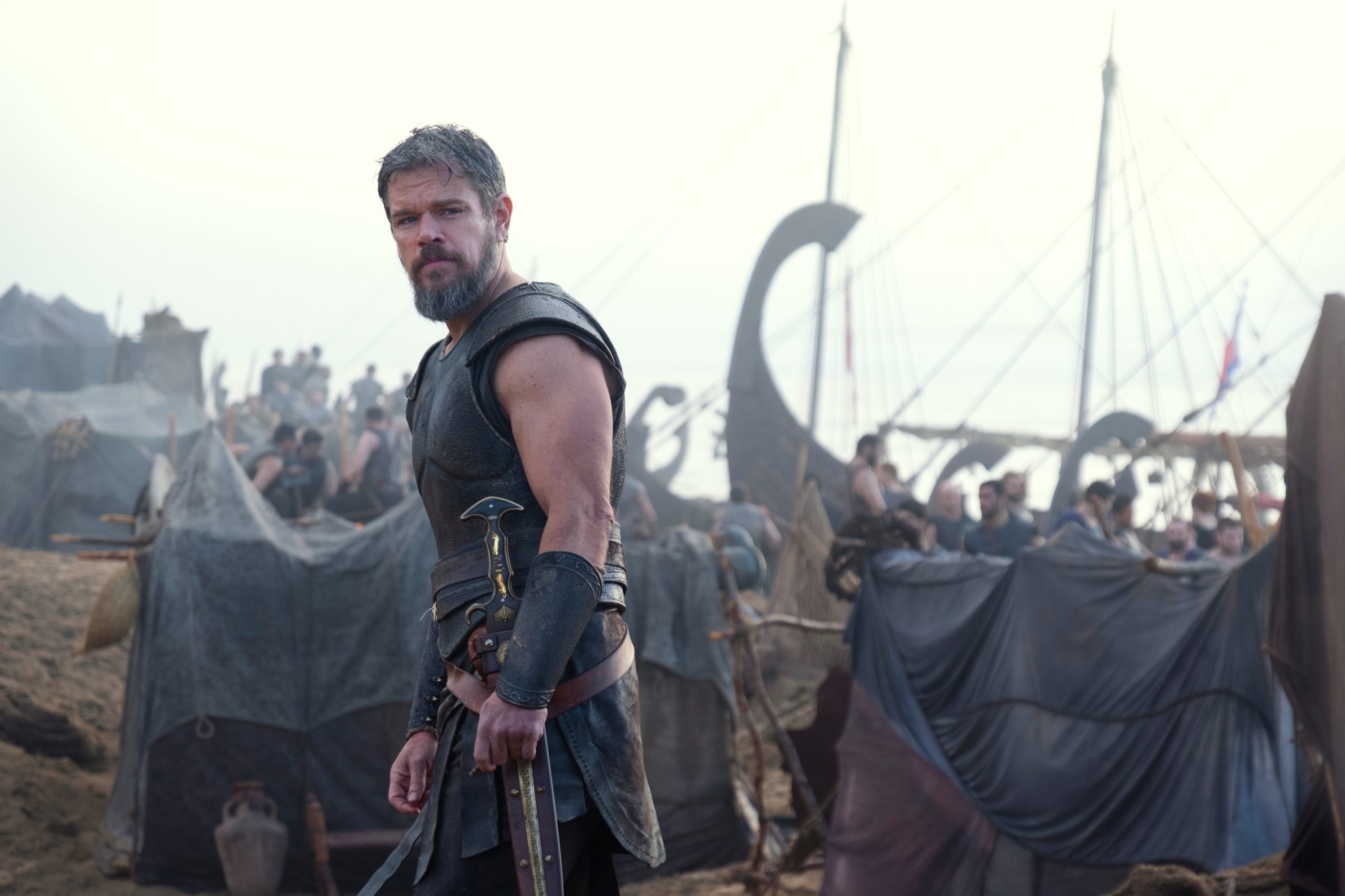 This image released by Universal Pictures shows Matt Damon as Odysseus in a scene from