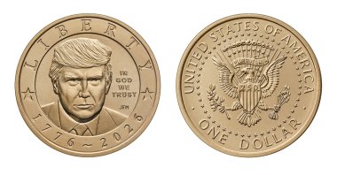 The U.S. Mint has started producing a new $1 coin featuring U.S. President Donald Trump's image. (AP Photo)
