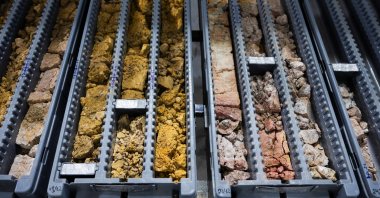 Samples are displayed at the rare earth research and processing center of the Australian mining company Viridis Mining and Minerals, Pocos de Caldas, Brazil, June 20, 2026. (Reuters Photo)