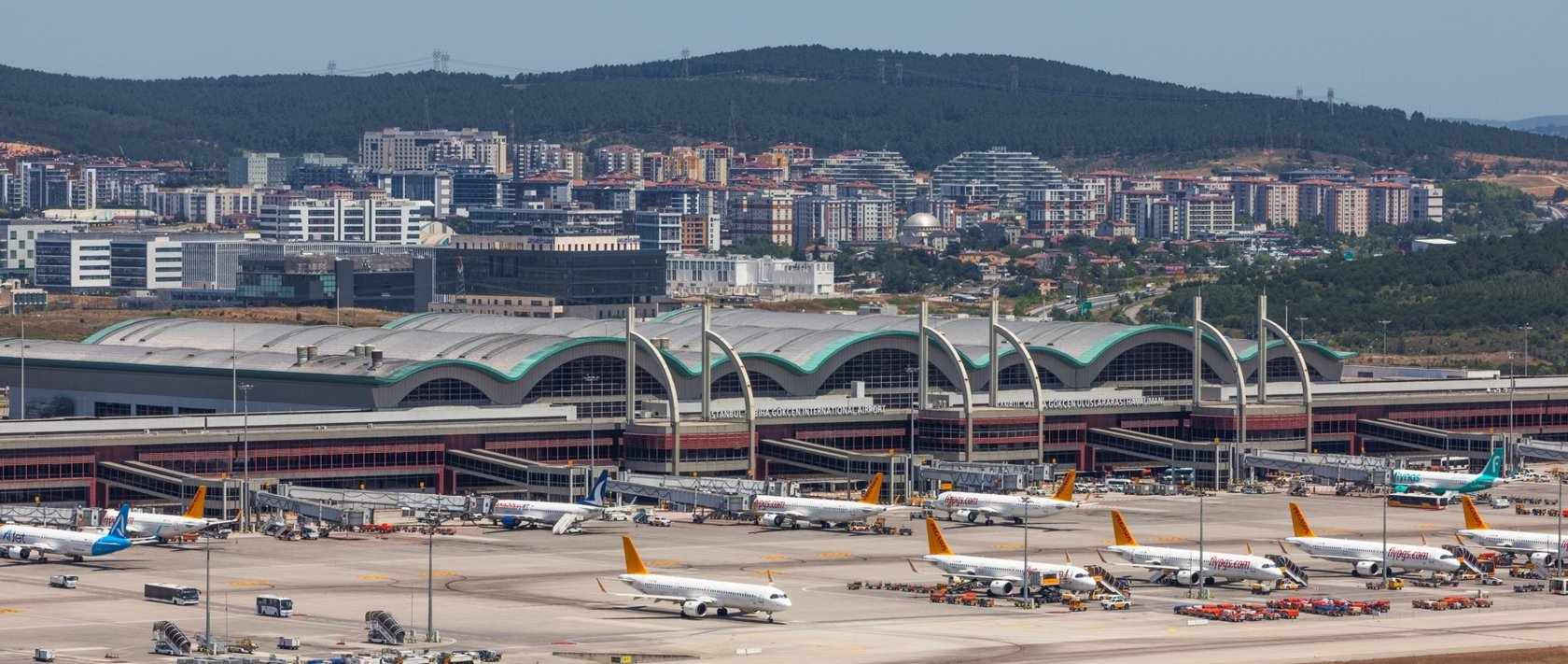 An aerial view of Sabiha Gökçen Airport, Istanbul, Türkiye, June 29, 2026. (DHA Photo)
