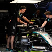 Mechanics work on the car of Mercedes' Italian driver Kimi Antonelli in the paddock before the first practice session at the Spa-Francorchamps circuit ahead of the Formula One Belgian Grand Prix, Spa, Belgium, July 17, 2026. (AFP Photo)