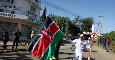 Demonstrators take part in a protest against a U.S.-backed Ebola quarantine plan to establish a 50-bed facility at a Kenyan air force base intended to host Americans exposed to Ebola, in Nanyuki town, Laikipia County, Kenya, June 9, 2026. (Reuters Photo)