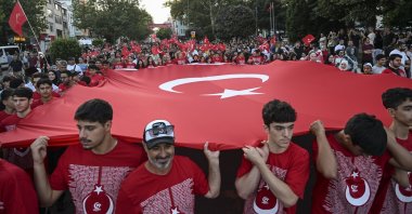 People participate a commemoration ceremony for the victims of the July 15 coup attempt, Istanbul, Türkiye, July 15, 2026. (AA Photo)