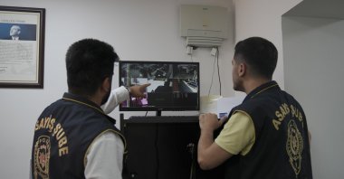 Police officers monitor surveillance camera feeds during efforts to locate missing individuals, Istanbul, Türkiye, May 19, 2026. (AA Photo) 