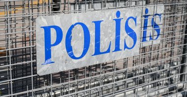 A sign for the Turkish police is seen on a security fence in this undated photo. (Shutterstock Photo)
