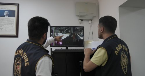 Police officers monitor surveillance camera feeds during efforts to locate missing individuals, Istanbul, Türkiye, May 19, 2026. (AA Photo) 