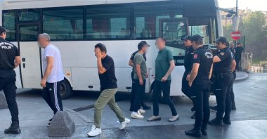 Suspects in the Ahbap investigation are escorted to the Istanbul Courthouse, Istanbul, Türkiye, July 15, 2026. (IHA Photo)