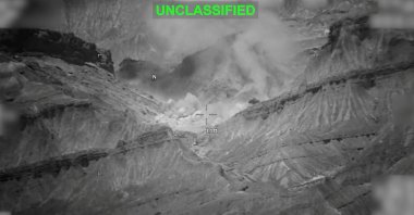 Smoke rises from an explosion at an unknown location during what U.S. Central Command (CENTCOM) says are strikes on Iran, July 18, 2026. (Reuters Photo)