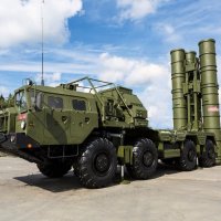 The anti-aircraft missile system S-400 Triumph is exhibited at Army-2020, Odintsovo, Moscow, Russia, Aug. 25, 2020.