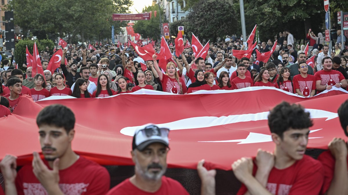 In Fatih, Saraçhane, one of the locations where the highest number of martyrs were lost during the Gülenist Terror Group (FETÖ)'s coup attempt, a memorial event was held to mark the 10th anniversary of July 15 Democracy and National Unity Day, Istanbul, Türkiye, July 15, 2026. (AA Photo)