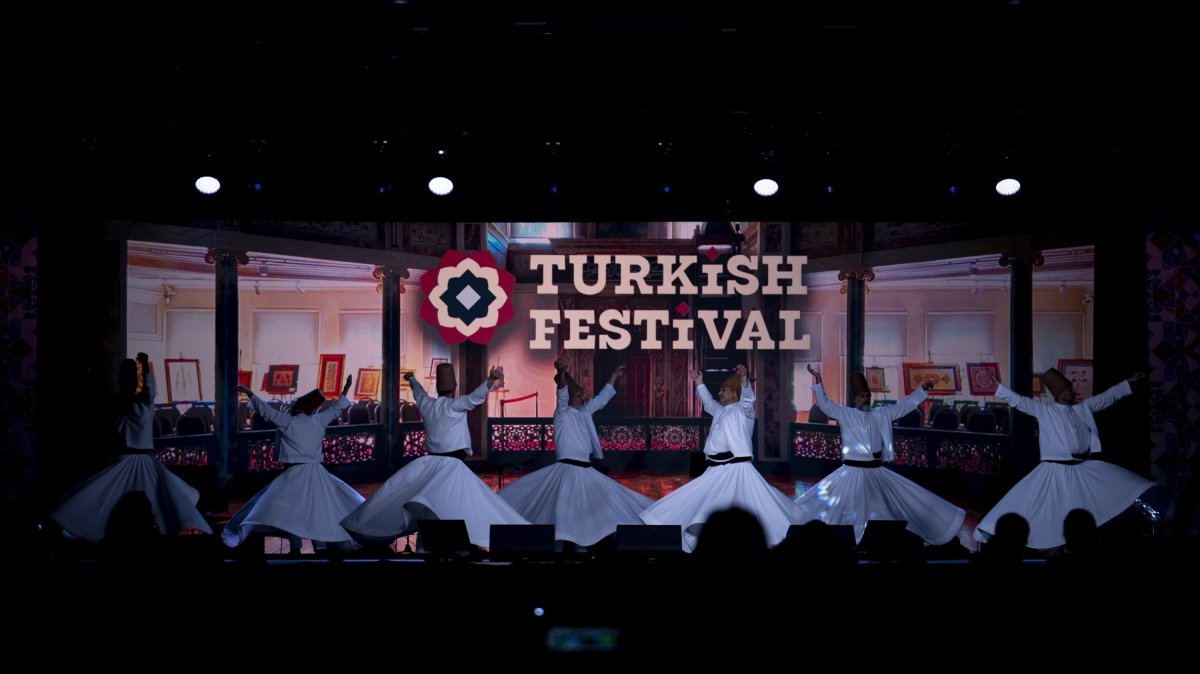 Sufi whirling dervishes perform at the opening ceremony of the Turkish Festival at the Donald E. Stephens Convention Center, Chicago, Illinois, U.S., May 24, 2025. (AA Photo)