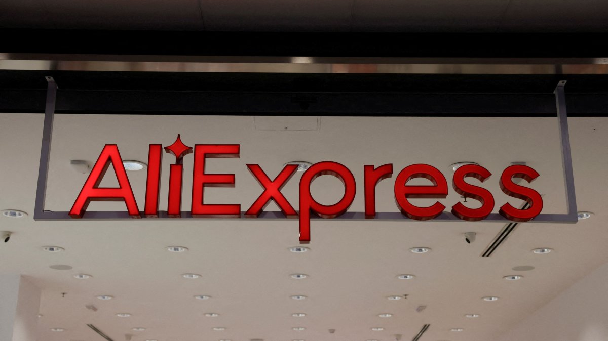 The logo of AliExpress is pictured at the AliExpress store, Granada, Spain, July 22, 2024. (Reuters Photo)