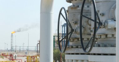 A gas flare burns at the Rumaila oil field, amid nationwide output cuts following the closure of the Strait of Hormuz, Basra, Iraq, March 4, 2026. (Reuters Photo)