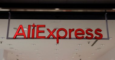 The logo of AliExpress is pictured at the AliExpress store, Granada, Spain, July 22, 2024. (Reuters Photo)